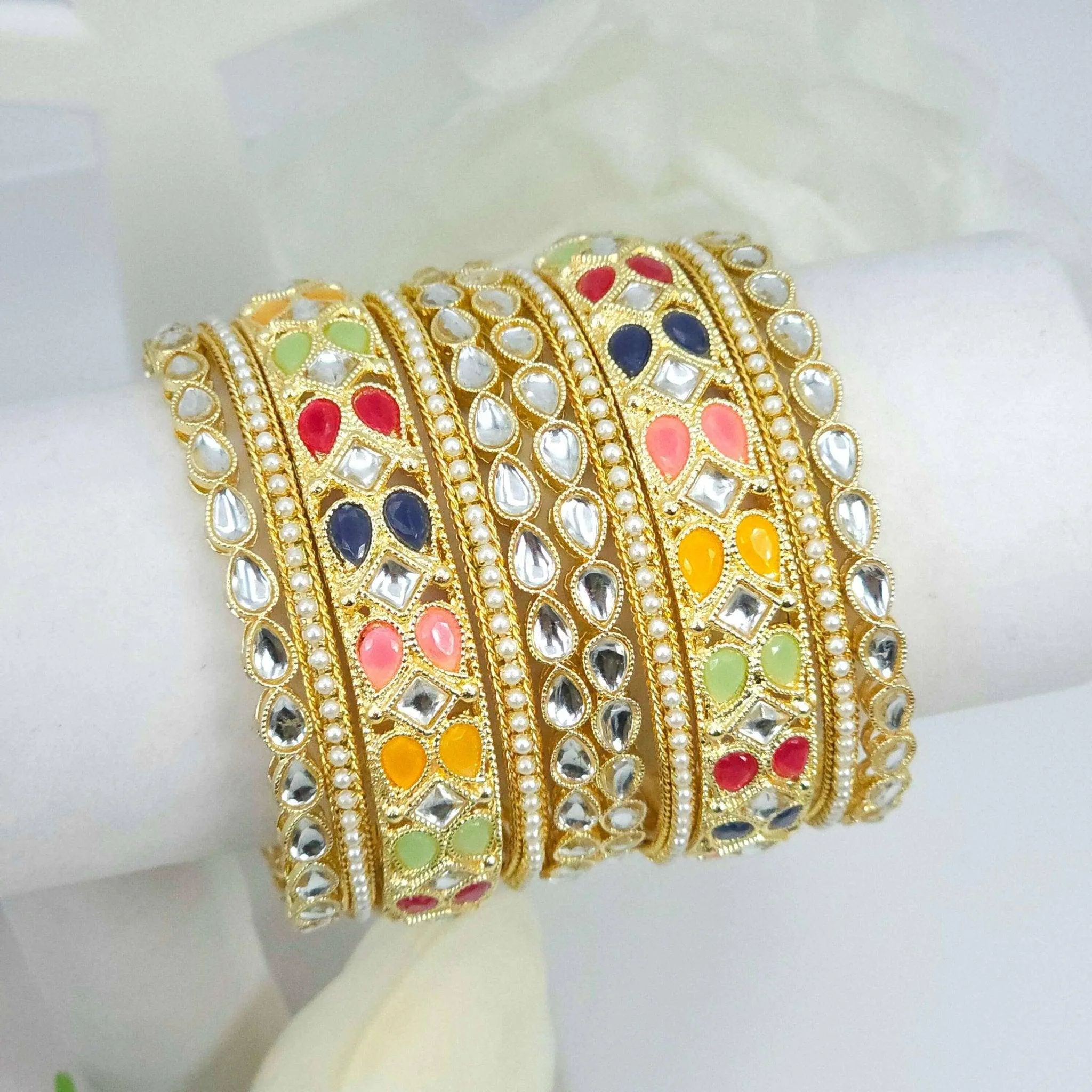 10 Pcs Bangle set - multicolour