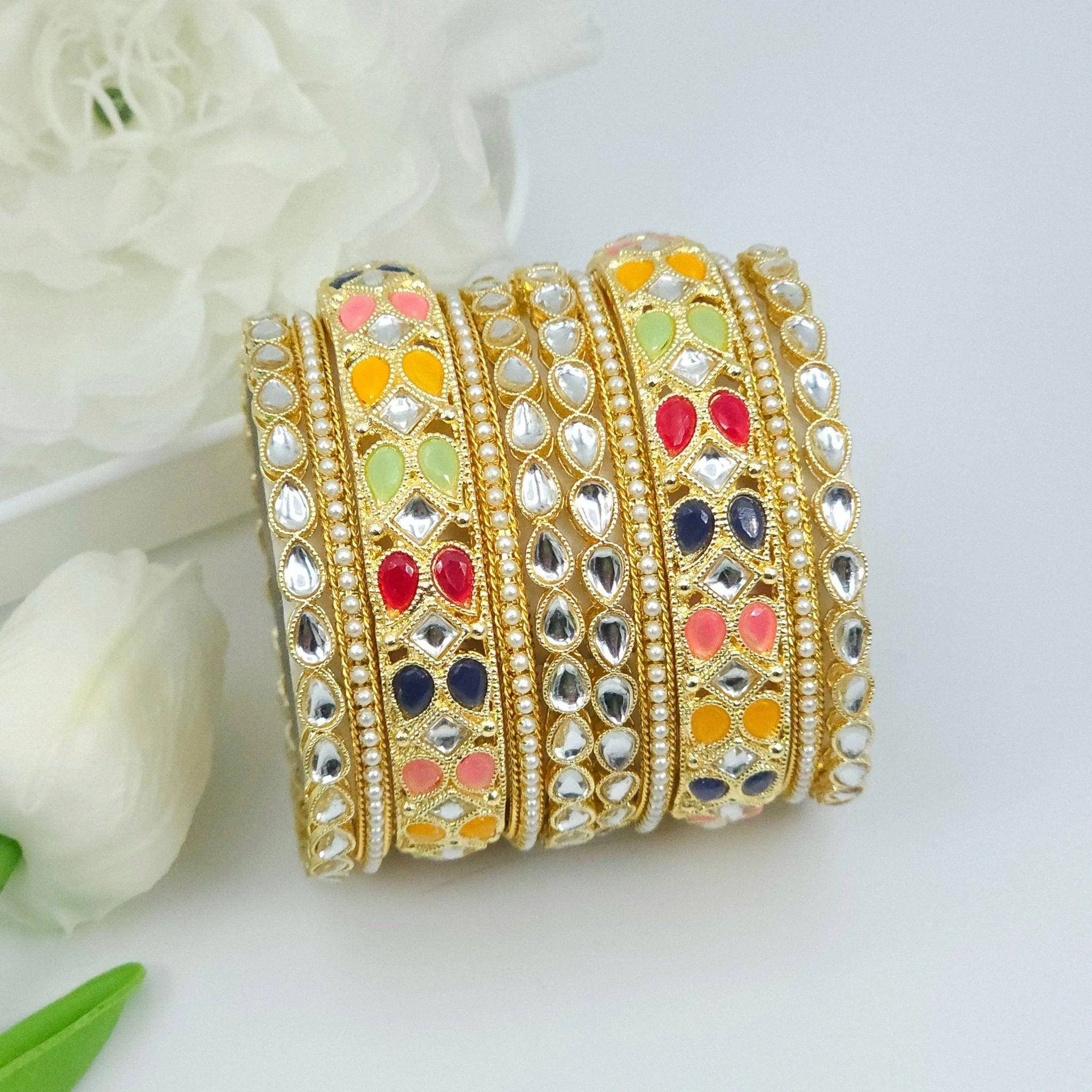 10 Pcs Bangle set - multicolour