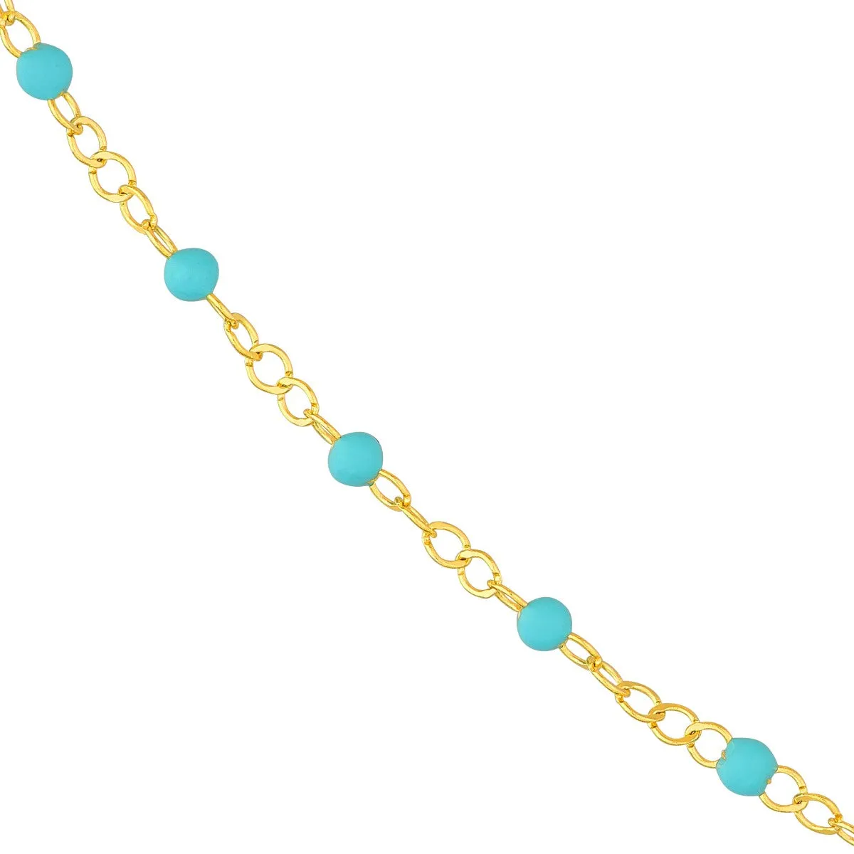 10KT Gold & Turquoise Beaded Necklace