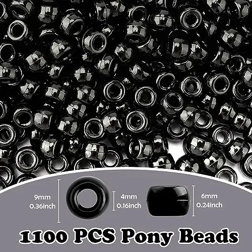 1100pcs Pony Beads,Beads for Jewelry Making Beads for Bracelets Making Hair Beads Friendship Bracelet Beads Kit Beads for Crafts Pony Beads Bulk Kandi Beads,Cute Beads for Keychain Necklace Making