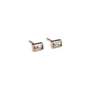 14k Aquamarine Baguette Studs