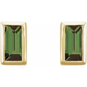 14K Gold 0.28 CTW Natural Pink Tourmaline Bezel-Set Earrings