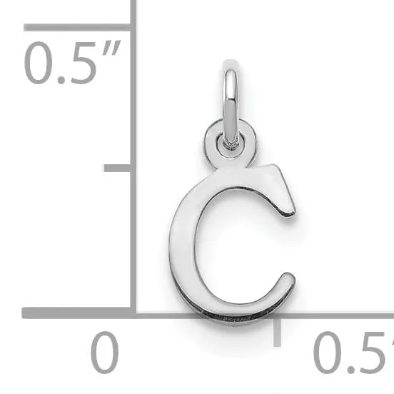 14k White Gold Cut-Out Letter C Initial Design Charm Pendant