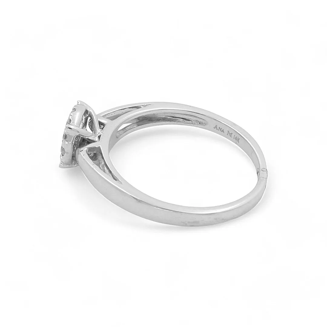 14K White Gold Engagement Women's Ring