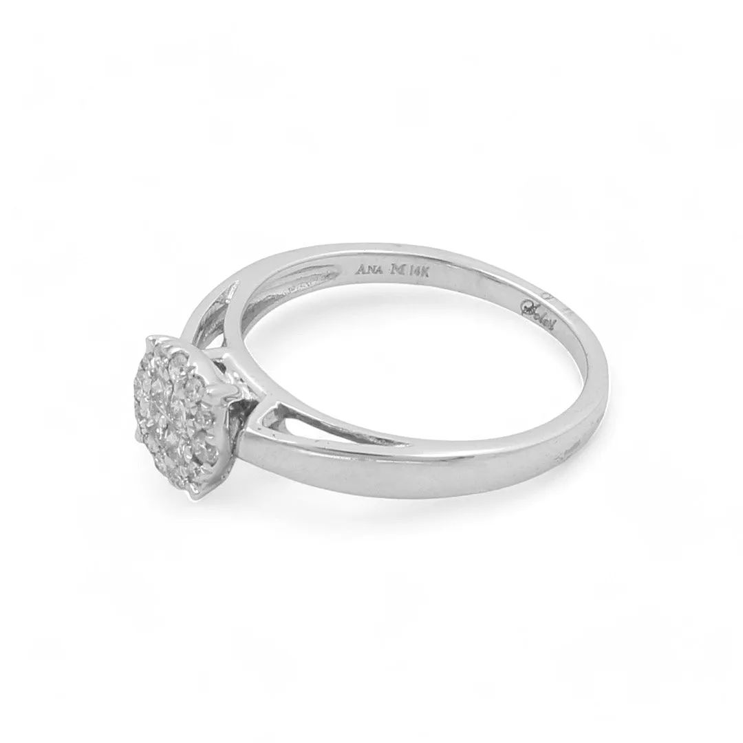 14K White Gold Engagement Women's Ring