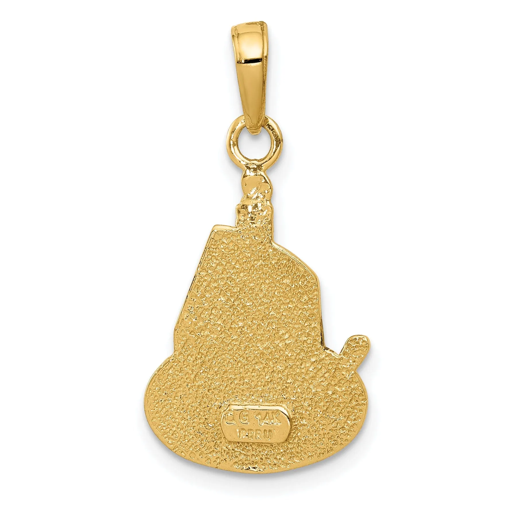 14k Yellow Gold Cake Candle Birthday Pendant