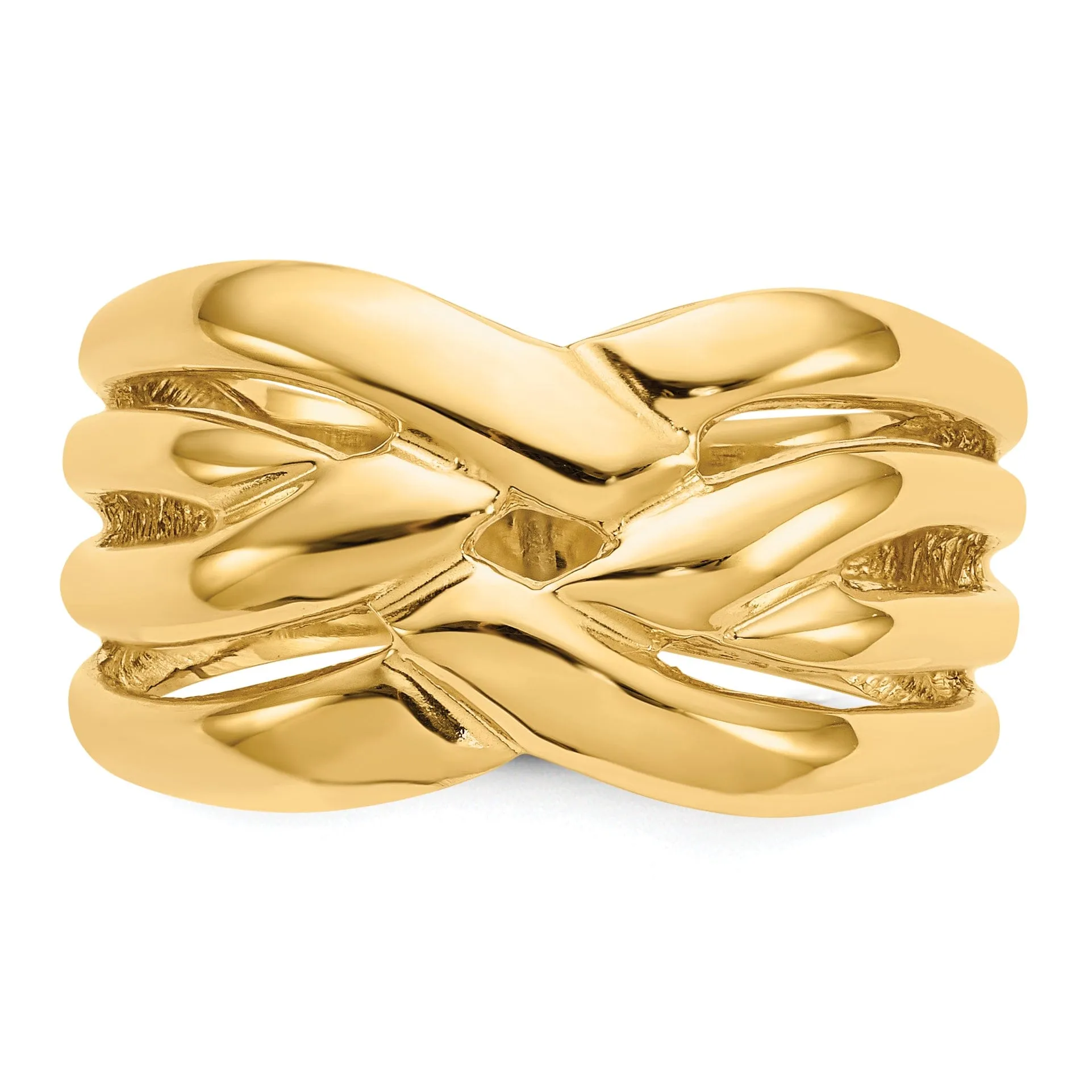 14k Yellow Gold High Woven Dome Fancy Ring