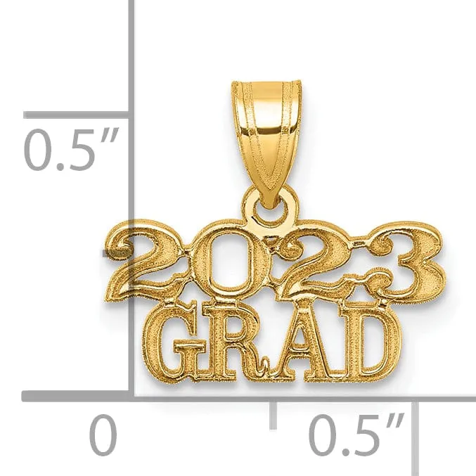 14K Yellow Gold Polished 2023 GRAD Charm - Unisex