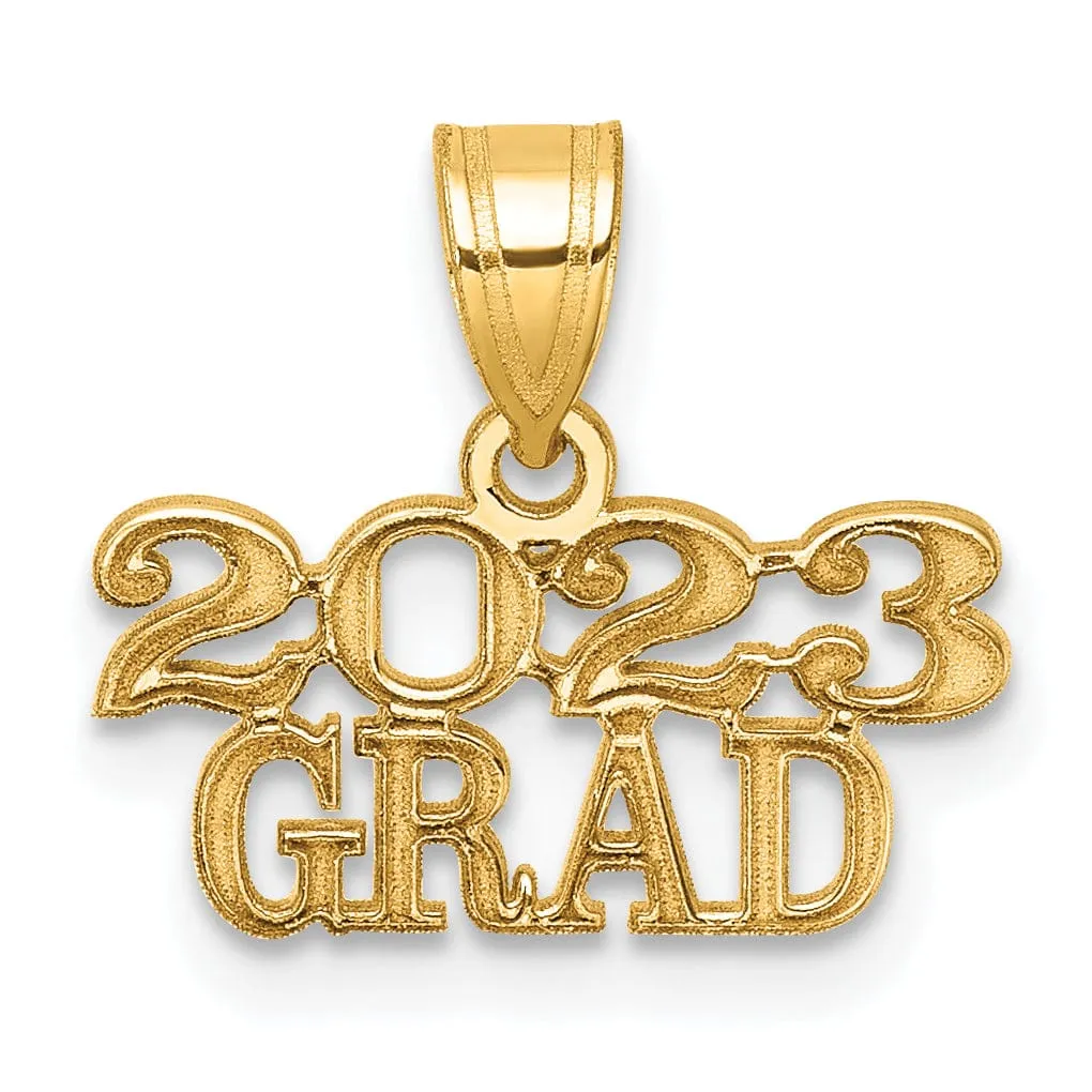 14K Yellow Gold Polished 2023 GRAD Charm - Unisex