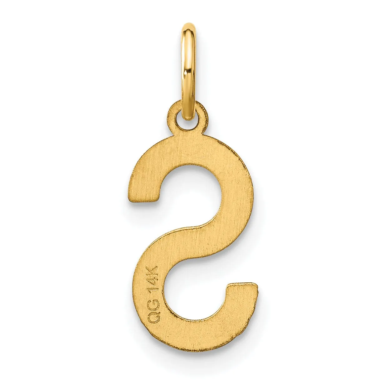 14k Yellow Gold Women's Letter S Initial Charm Pendant