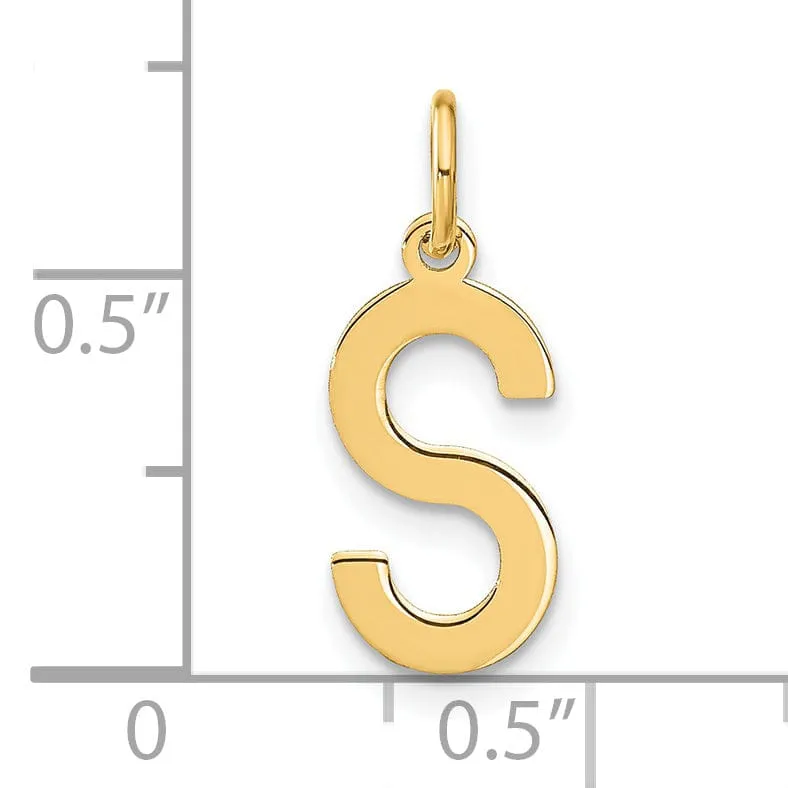 14k Yellow Gold Women's Letter S Initial Charm Pendant