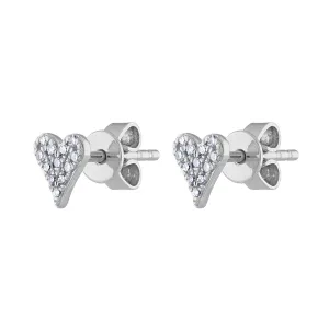 14KT GOLD DIAMOND MODERN HEART EARRING