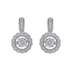 14KT White Gold & Diamond Classic Book New Rhythm Of Love Fashion Earrings  - 1/3 ctw