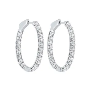 14KT White Gold & Diamond Studded Fashion Earrings   - 2 ctw