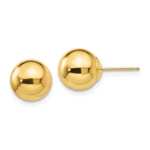 14KT Yellow Gold 9MM Ball Stud Earrings