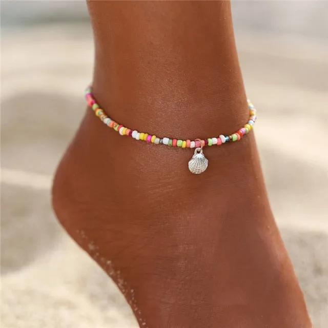 17KM Bohemian Colorful Eye Beads Anklets