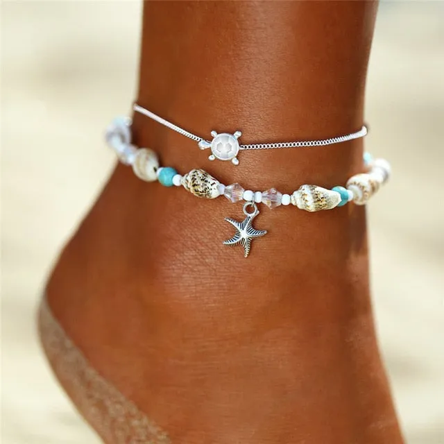 17KM Bohemian Colorful Eye Beads Anklets