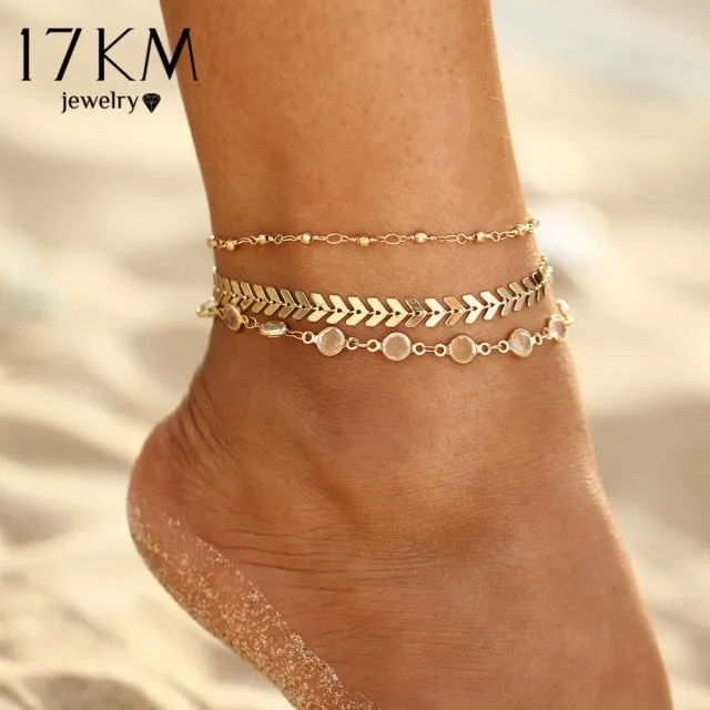 17KM Bohemian Colorful Eye Beads Anklets