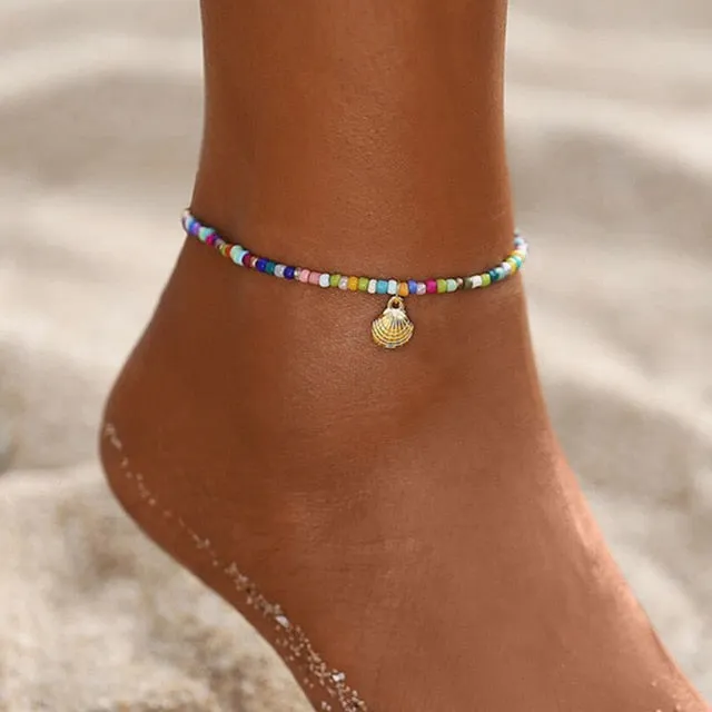 17KM Bohemian Colorful Eye Beads Anklets