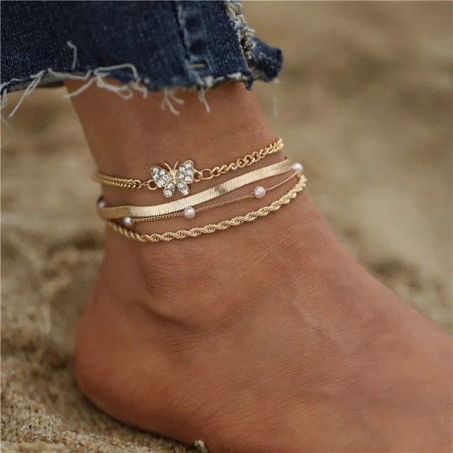 17KM Bohemian Colorful Eye Beads Anklets