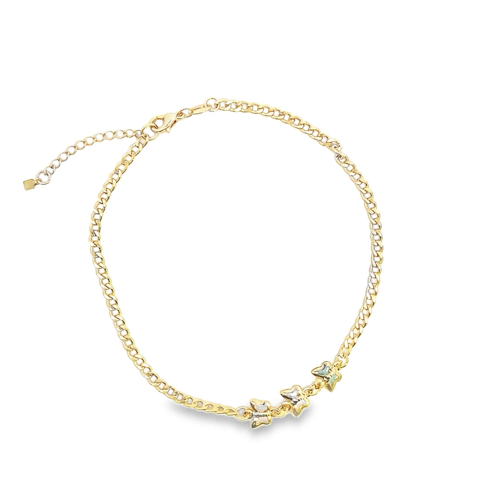 18K Gold Filled Colorful Butterfly Charm Anklet