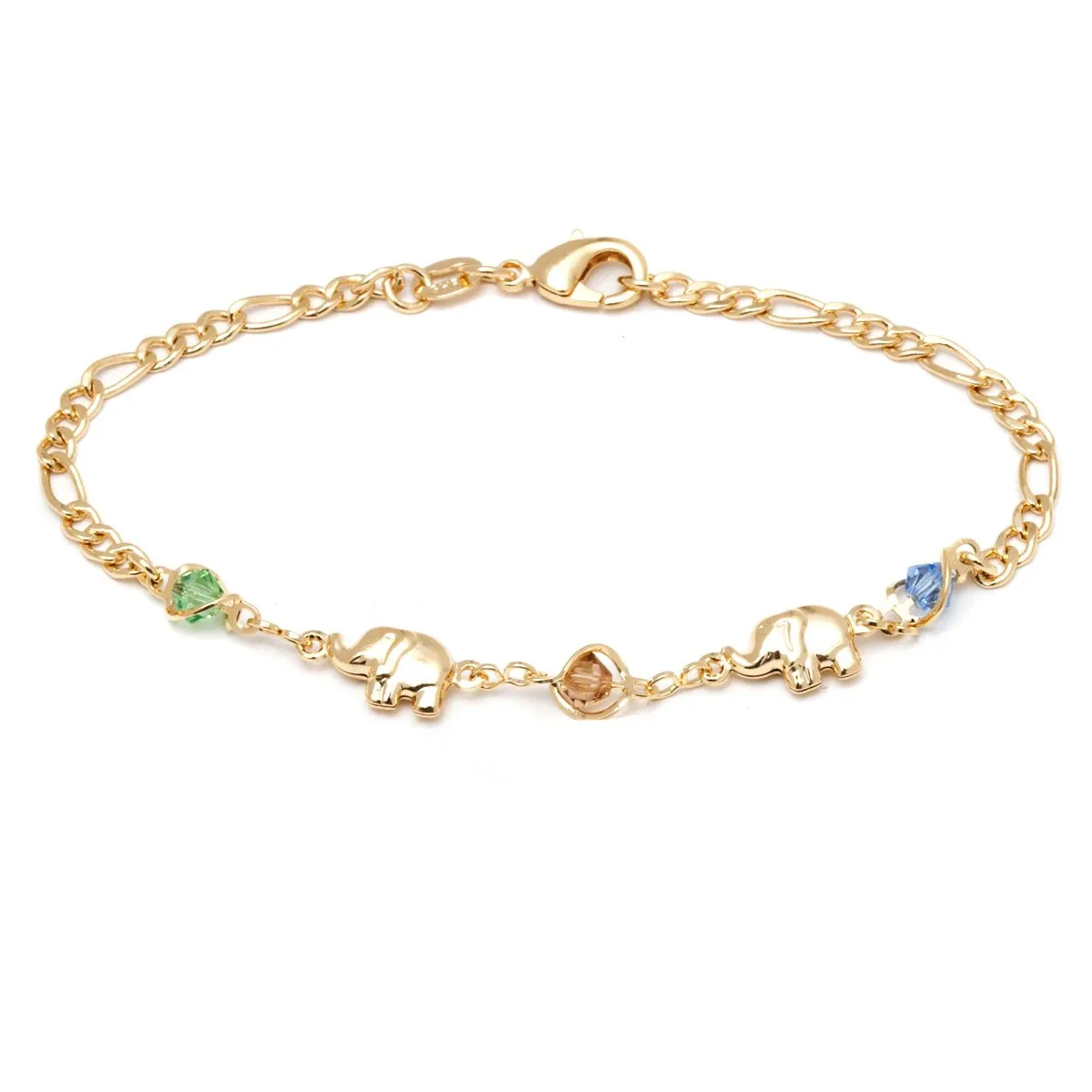 18K Gold Plated Dainty Elephant Good Luck Bracelet