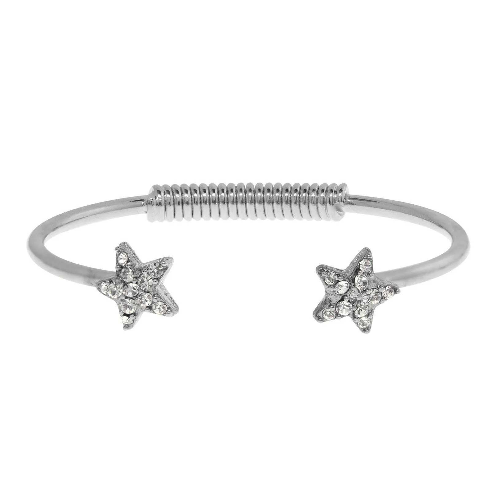 1928 Jewelry Austrian Crystal Star Spring Cuff Bracelet