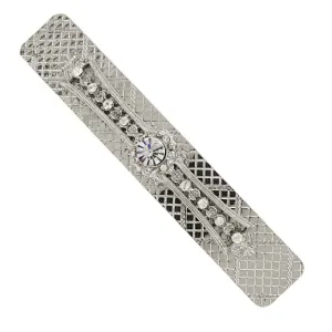 1928 Jewelry Diamond Shape Multi Crystal Bar Hair Barrette