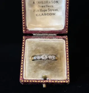 1930s Five Stone Old Cut Diamond Ring