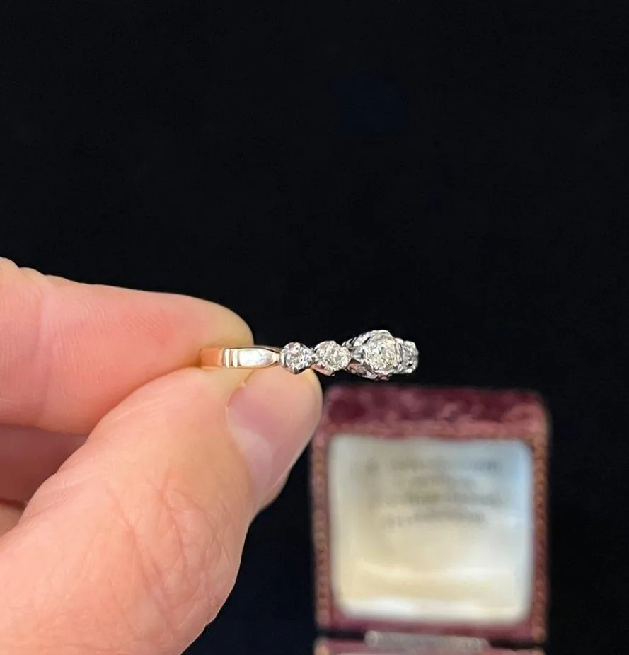 1930s Five Stone Old Cut Diamond Ring