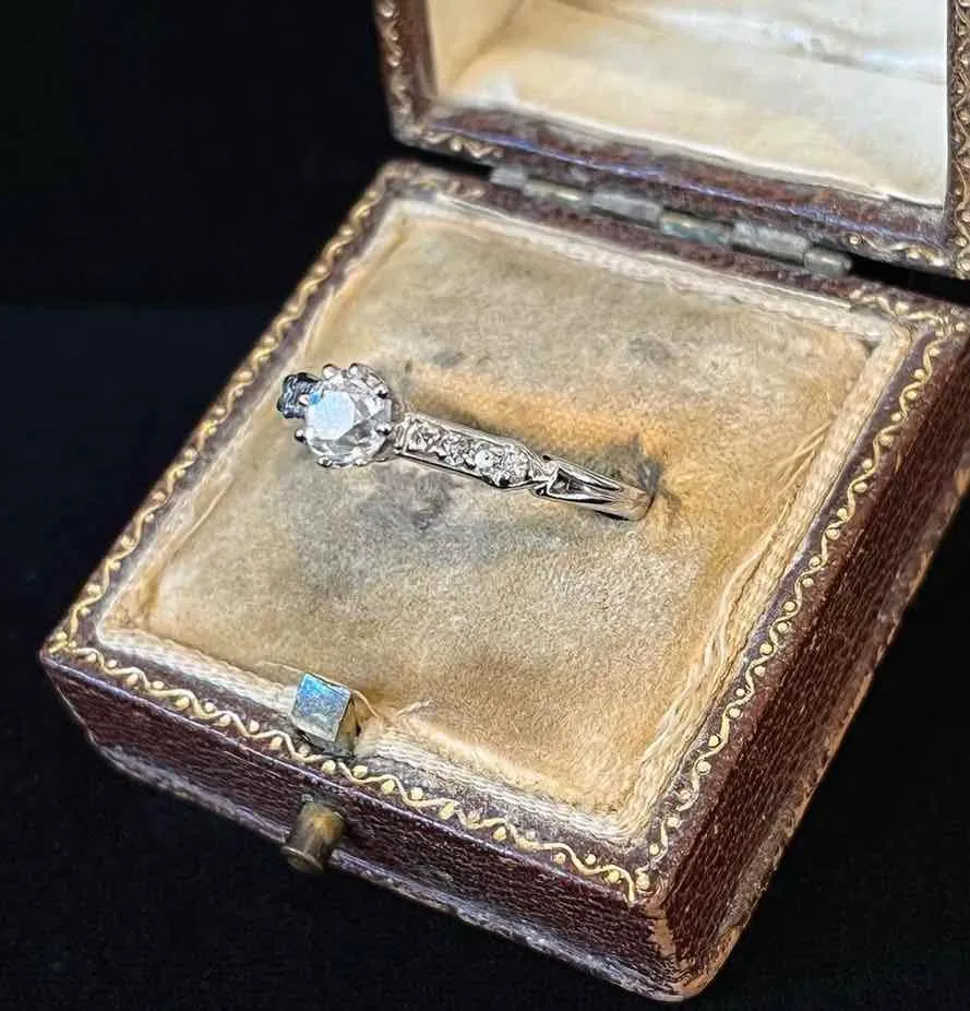 1930s Handmade Old European Cut Diamond Ring