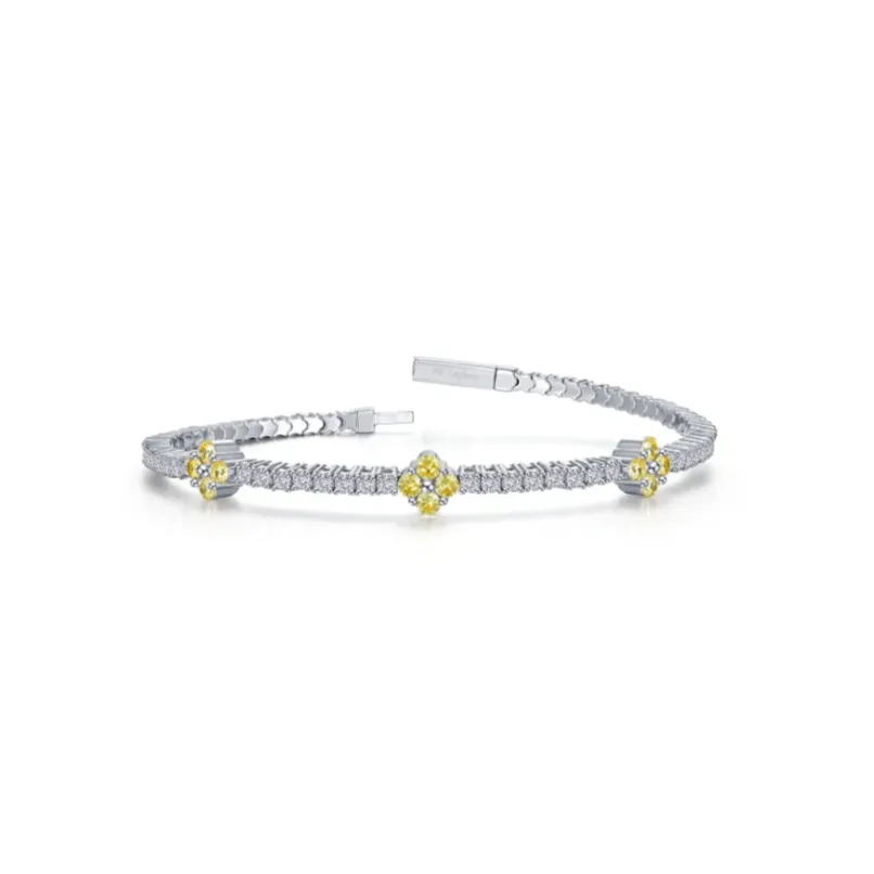 2.45 CTW Station Flexible Canary Yellow Tennis Bracelet