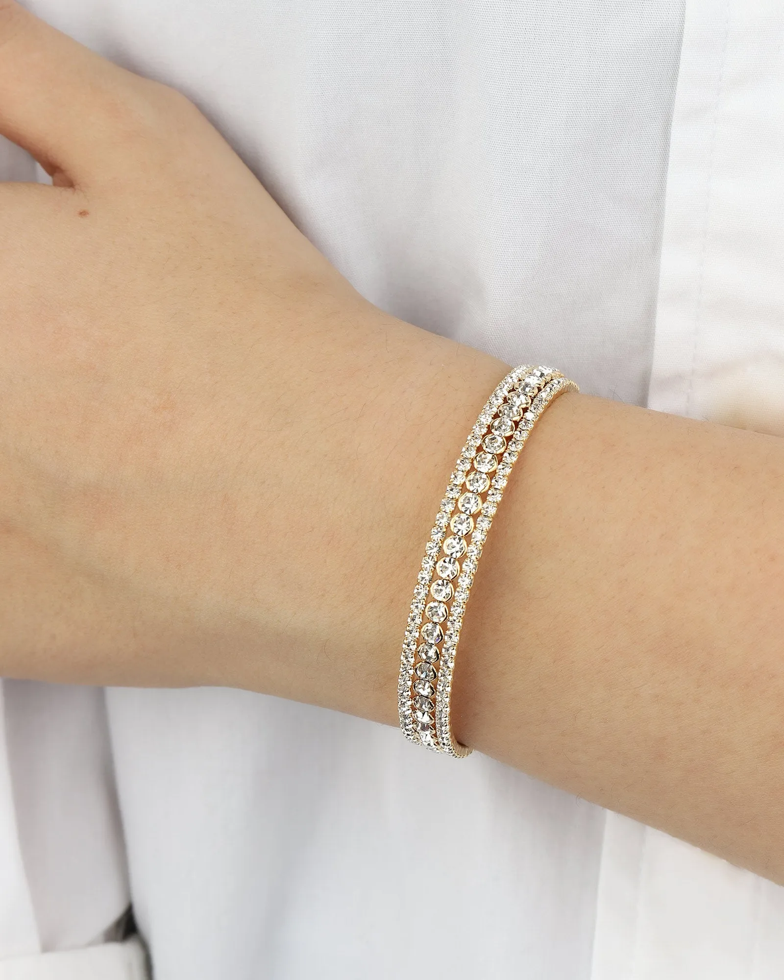 3 Row Crystal Cuff