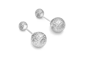 9ct White Gold Diamond Cut Ball Studs