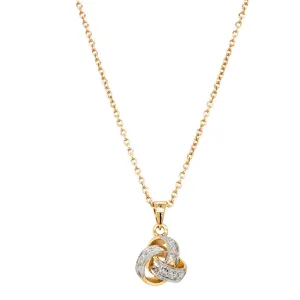 9ct Yellow Gold Diamond Forget Me Knot Pendant