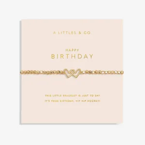 A Little ‘Happy Birthday' Bracelet in Gold-Tone Plating