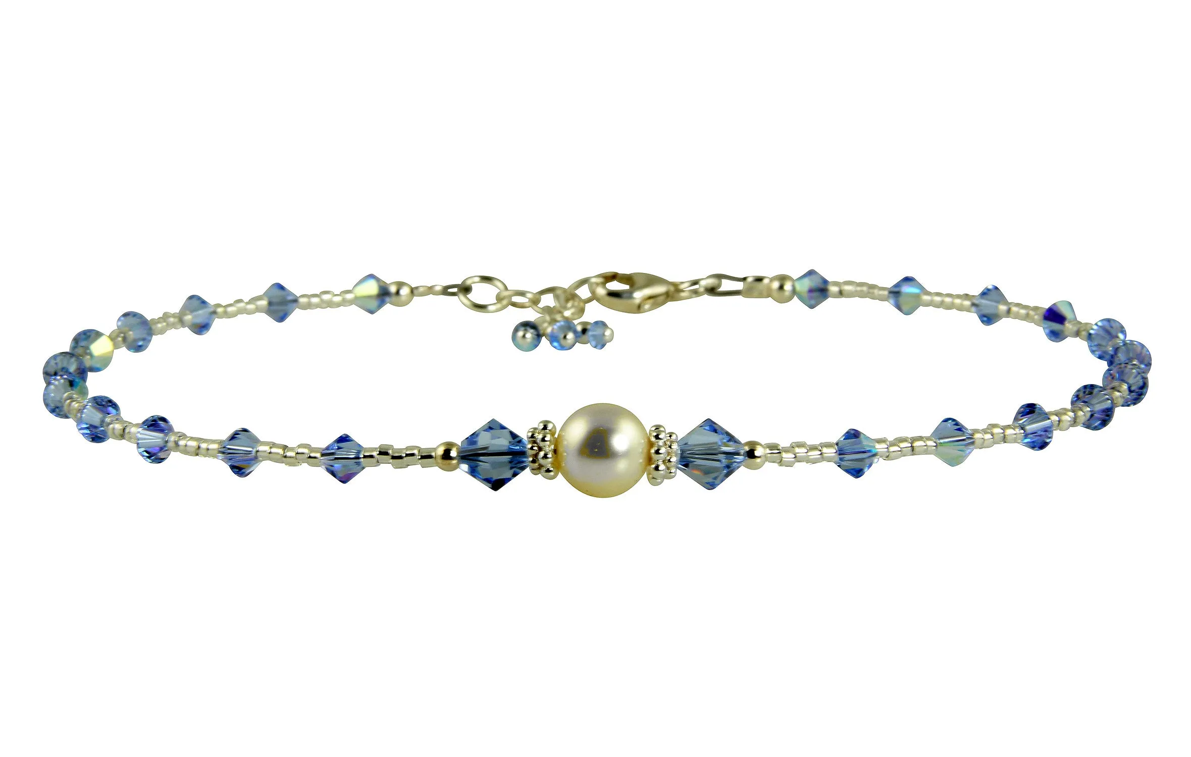 All that Glistens - Something Light Blue Wedding Sapphire Anklet