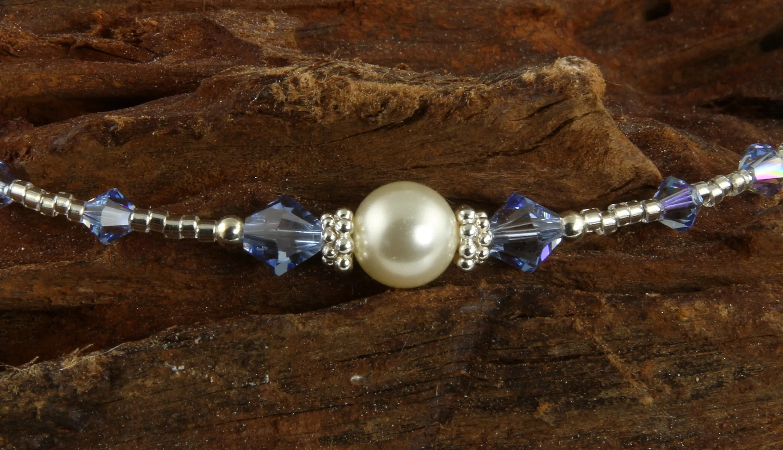 All that Glistens - Something Light Blue Wedding Sapphire Anklet