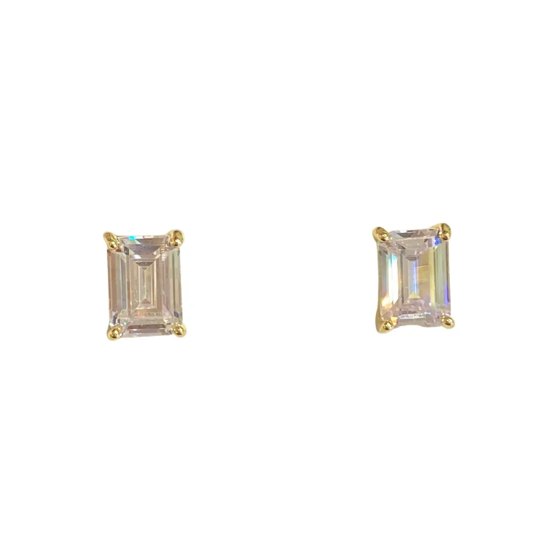 Amy Emerald Cut Baguette Studs