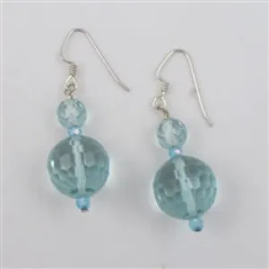 Aqua Glass Bead Earrings