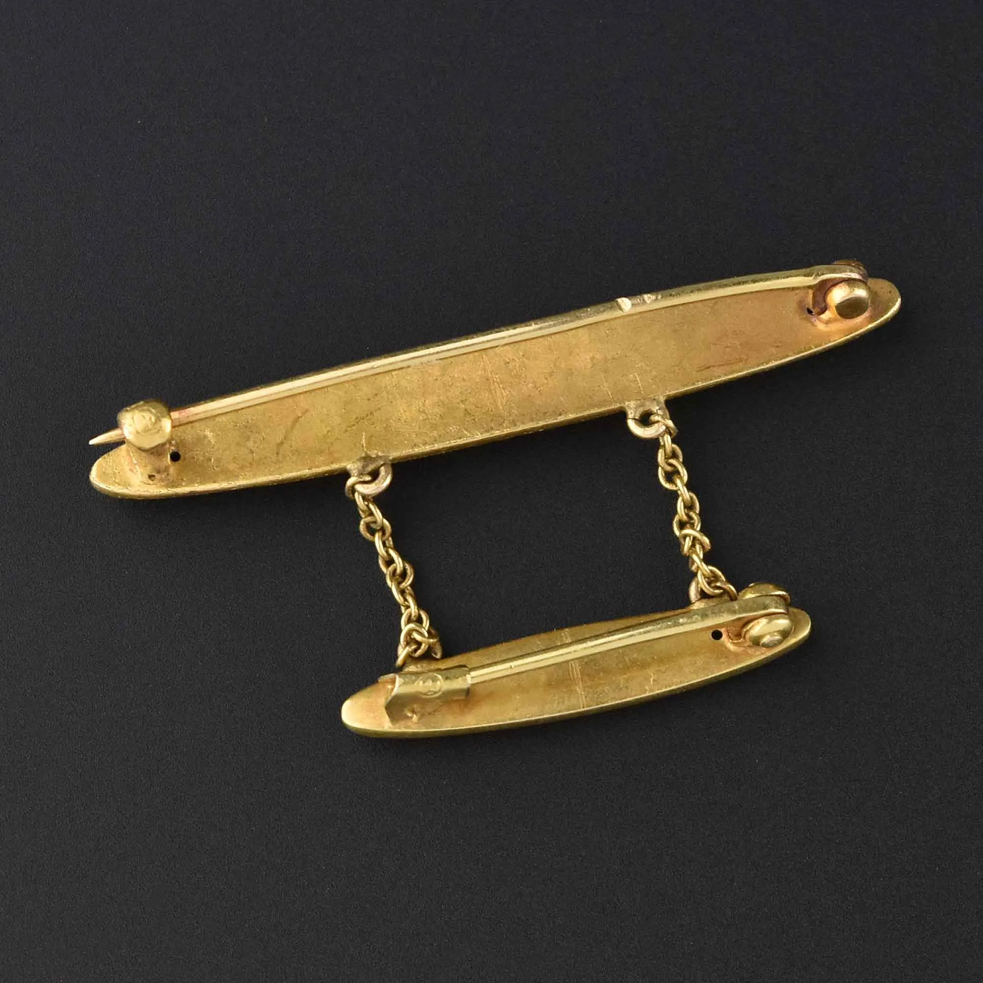 Art Nouveau 14K Gold Krementz Forget Me Not Double Brooch