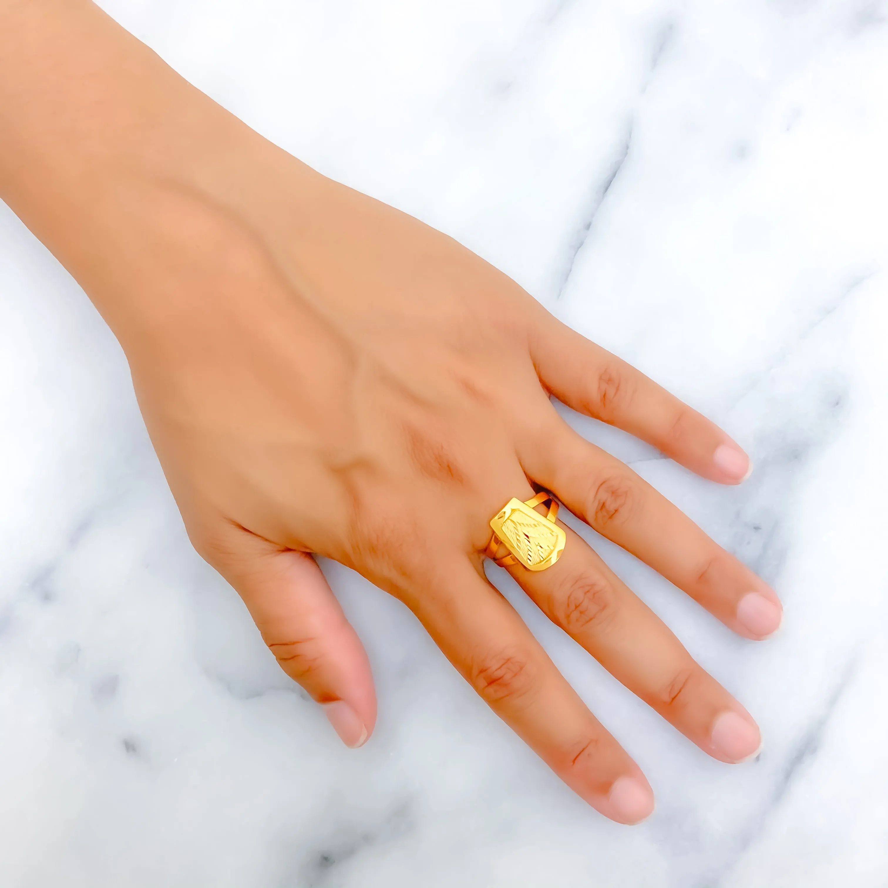 Attractive Radiant Turkish 22k Gold Ring