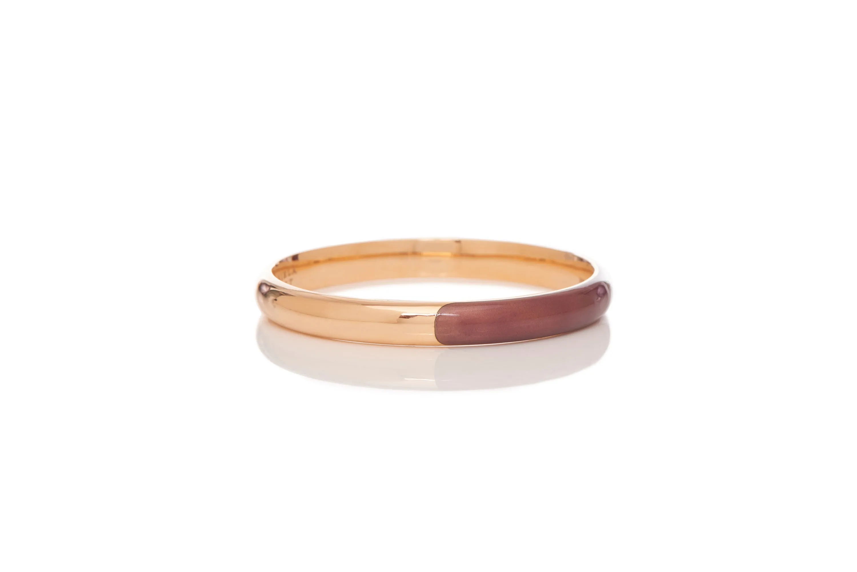 Bangle in 18K Rose Gold & Vitreous Brown Enamel