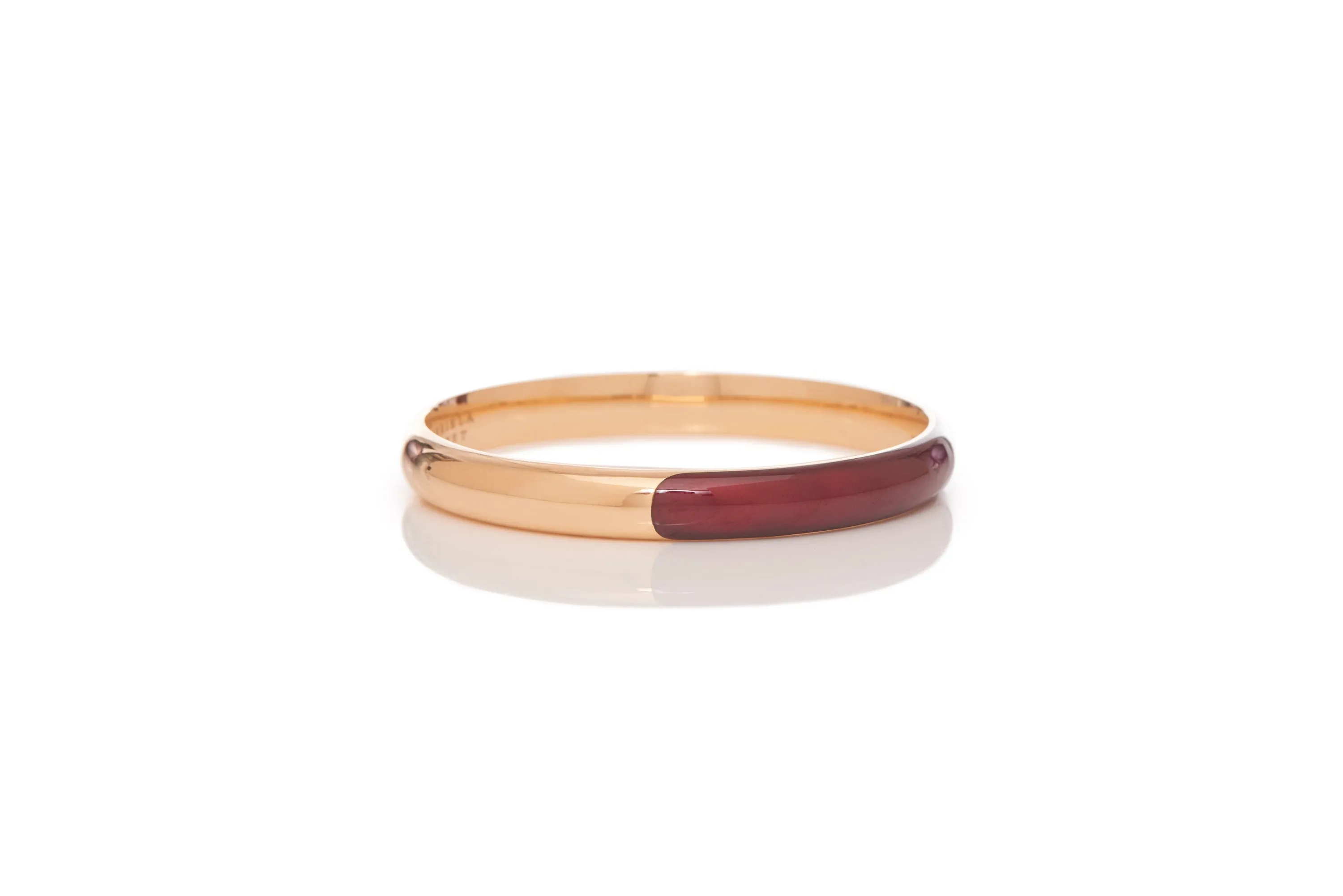 Bangle in 18K Rose Gold & Vitreous Red Enamel