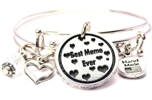 Best Meme Ever With Hearts Bangle Expandable Bangle Bracelet Set