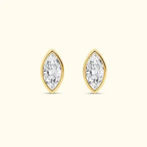 Bezel Set 2.00ct  Marquise C Studs