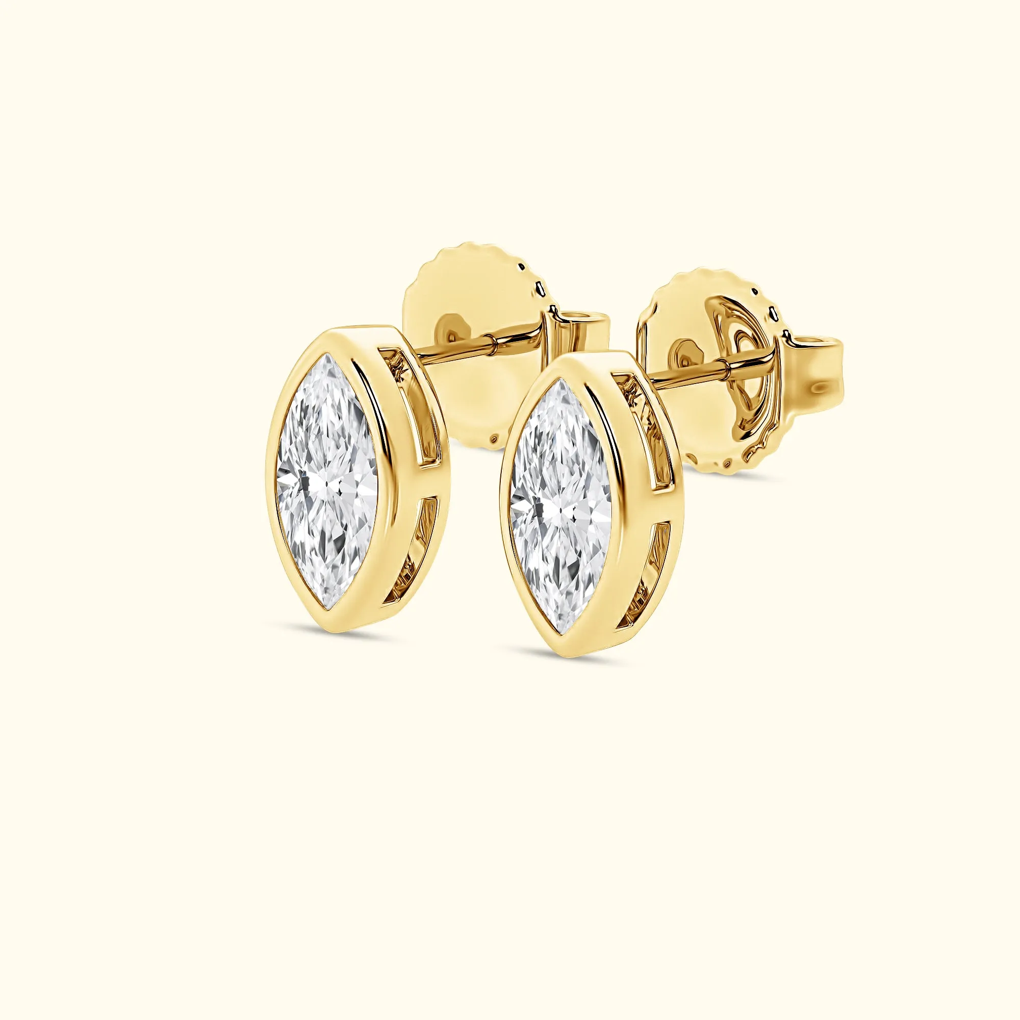 Bezel Set 2.00ct  Marquise C Studs