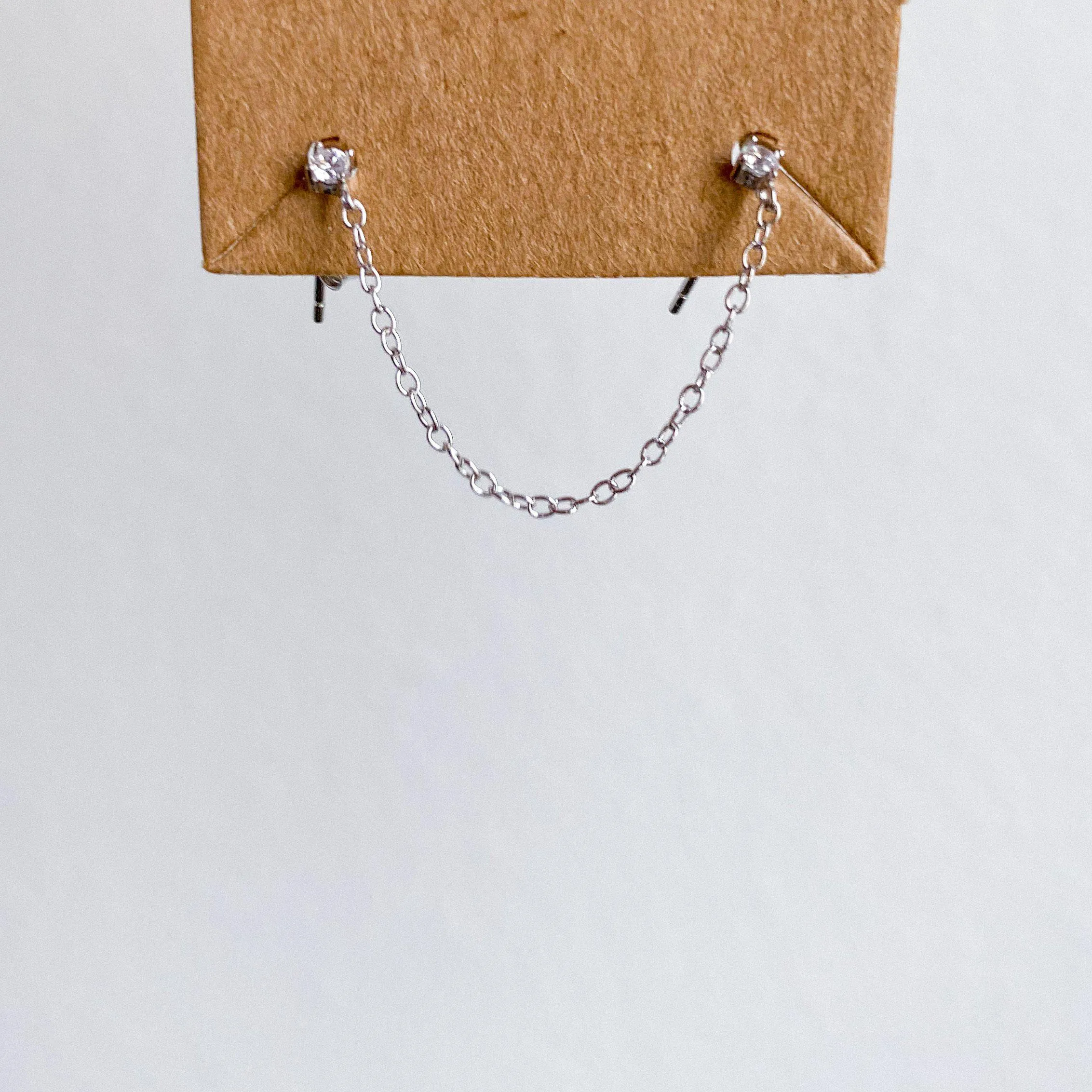 Billie Chain Link Studs - 925 Sterling Silver