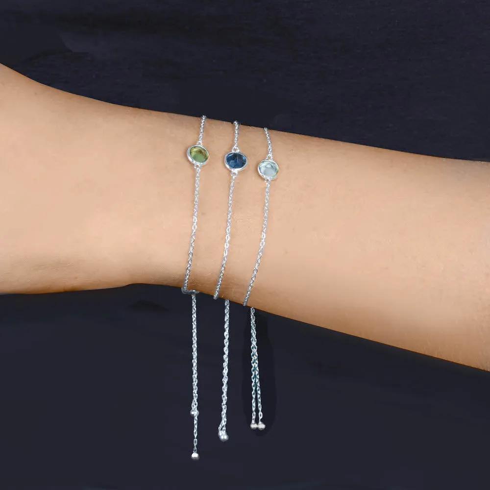 Birthstone Solitaire Bracelet- August Peridot