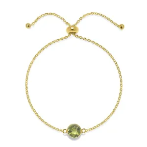 Birthstone Solitaire Bracelet- August Peridot